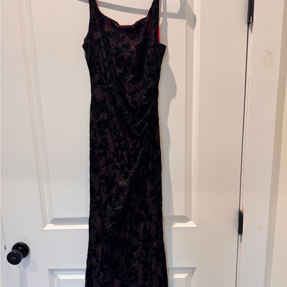 Cider SQUARE NECK FLORAL RUCHED MAXI DRESS - XS